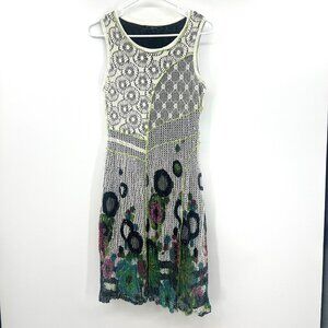 Cativa Multicolor Mesh Lace overlay Asymmetrical Sleeveless Dress Women's Small